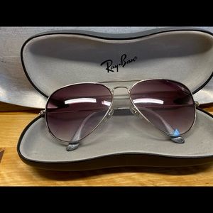 Rayban prescription sunglasses, silver with lenses